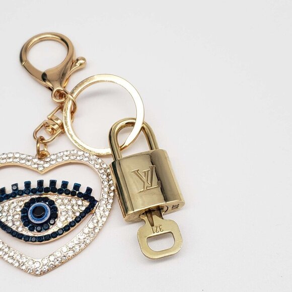 100% Auth Louis Vuitton Lock & Key with unbranded Bagcharm, Keycharm, Keychain - Picture 4 of 8